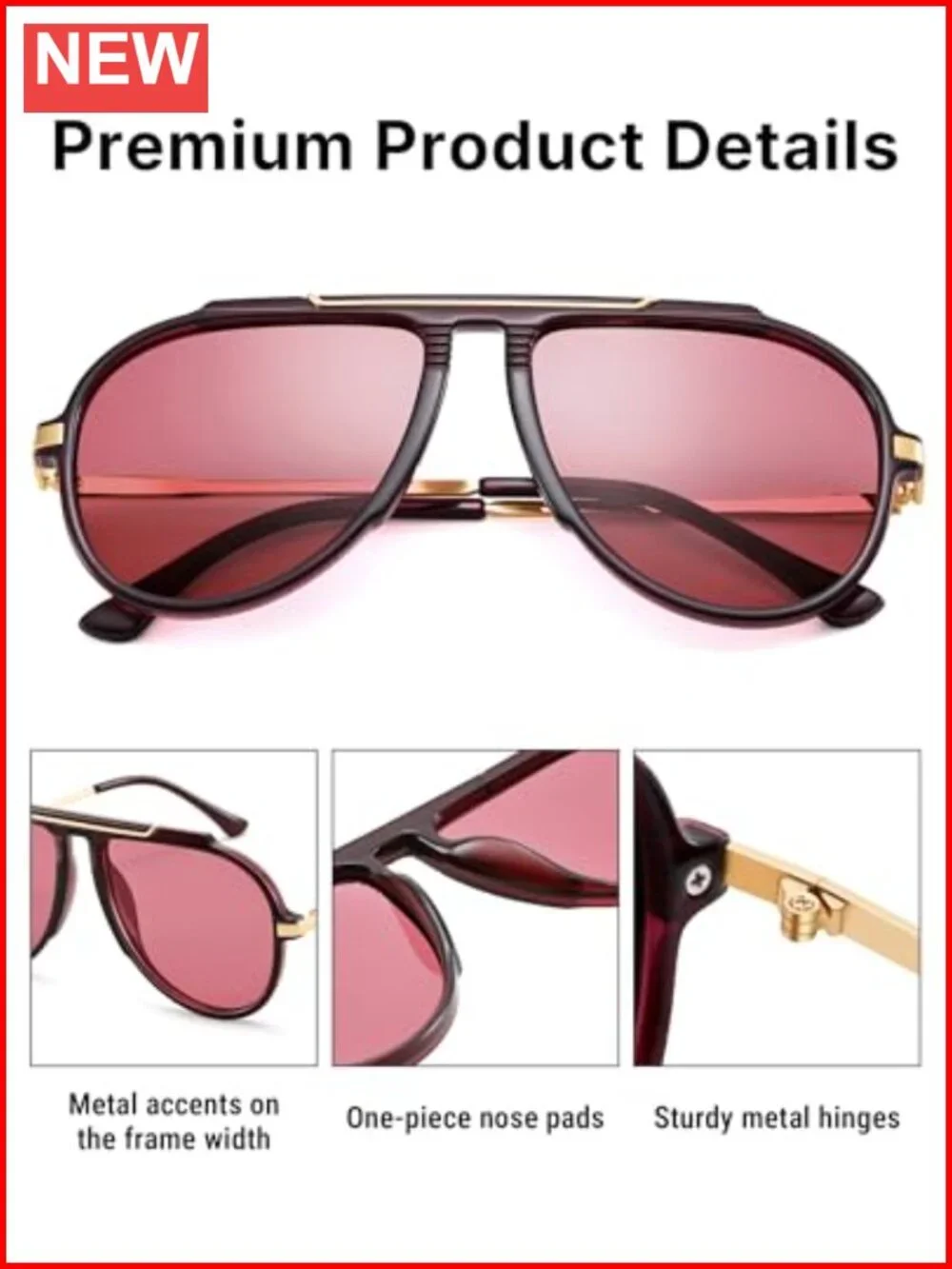 Oversized Aviator Sunglasses Retr